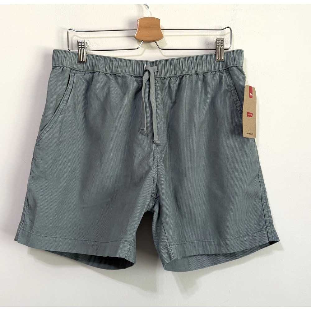 Levis Chino Easy Shorts Mens M? 33" Light Blue Corduroy Drawstring Casual NEW